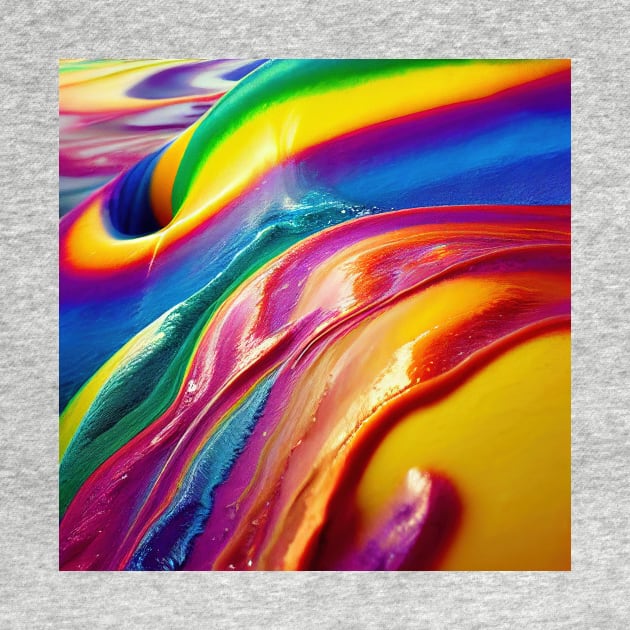 Liquid Colors Flowing Infinitely - Heavy Texture Swirling Thick Wet Paint - Abstract Inspirational Rainbow Drips by JensenArtCo